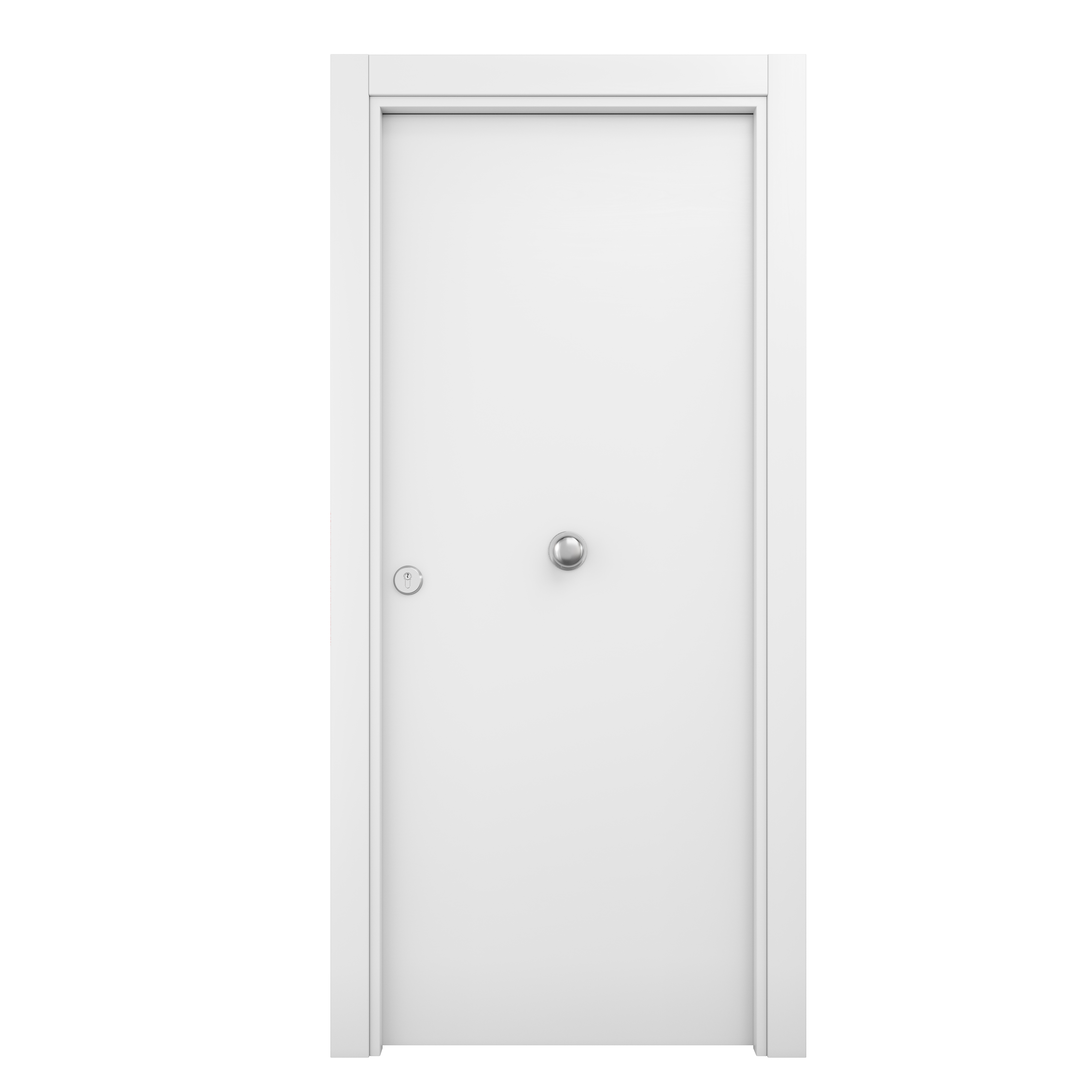 Puerta de entrada maciza Flavia blanco derecha 206x86cm