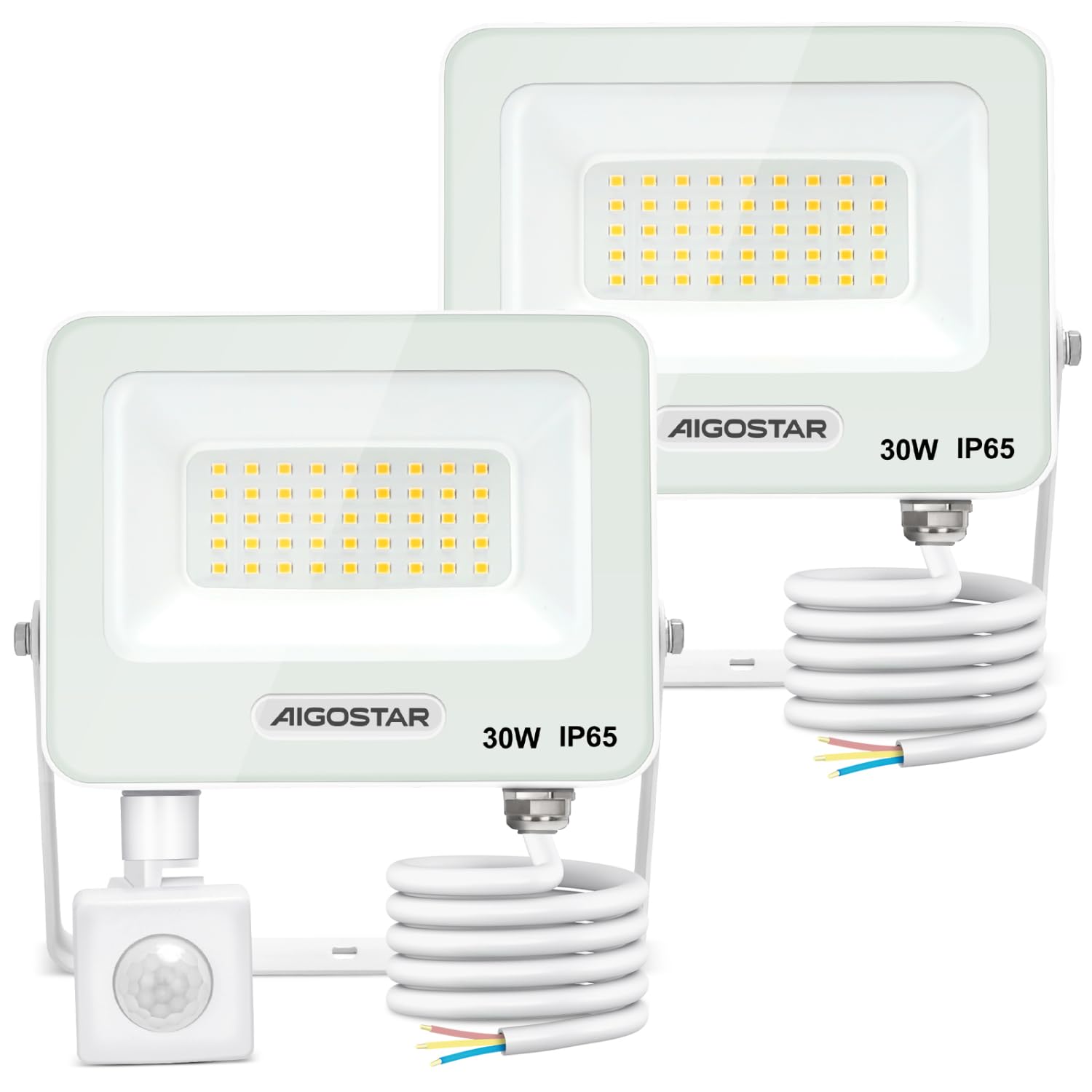 Aigostar focos LED exterior con detección de movimiento 30w 4000k,2 pcs