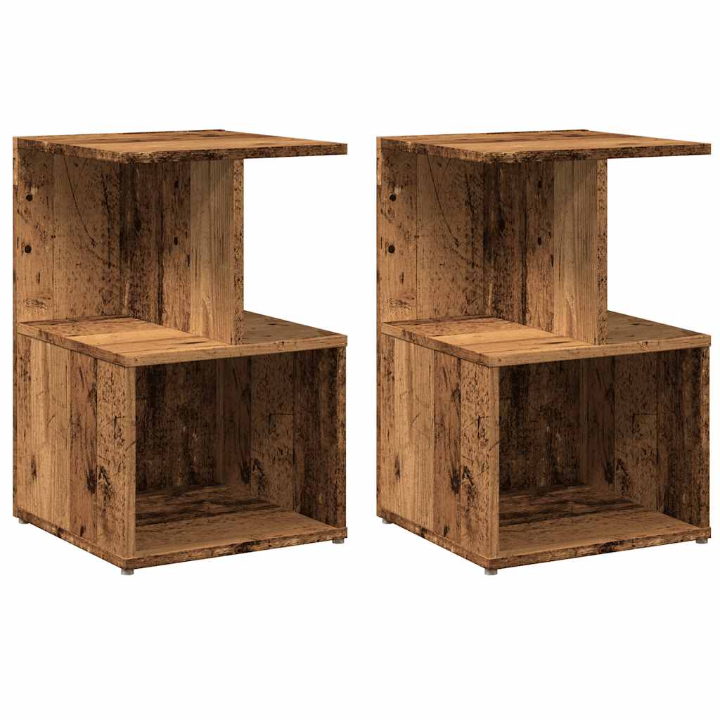 Casa lúmina - set de 2 mesita de noche madera madeira 35 x 35 x 55 cm