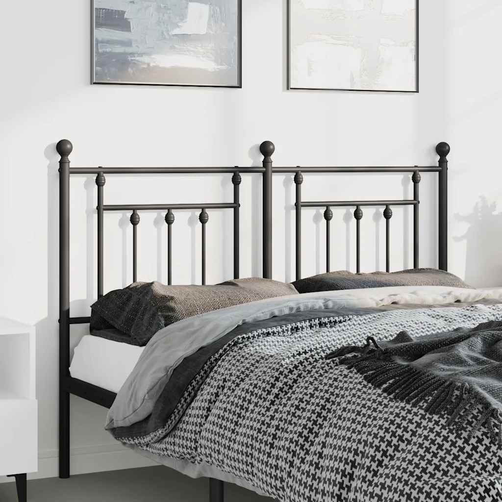 Cabecero de metal negro 135 cm qweo6894