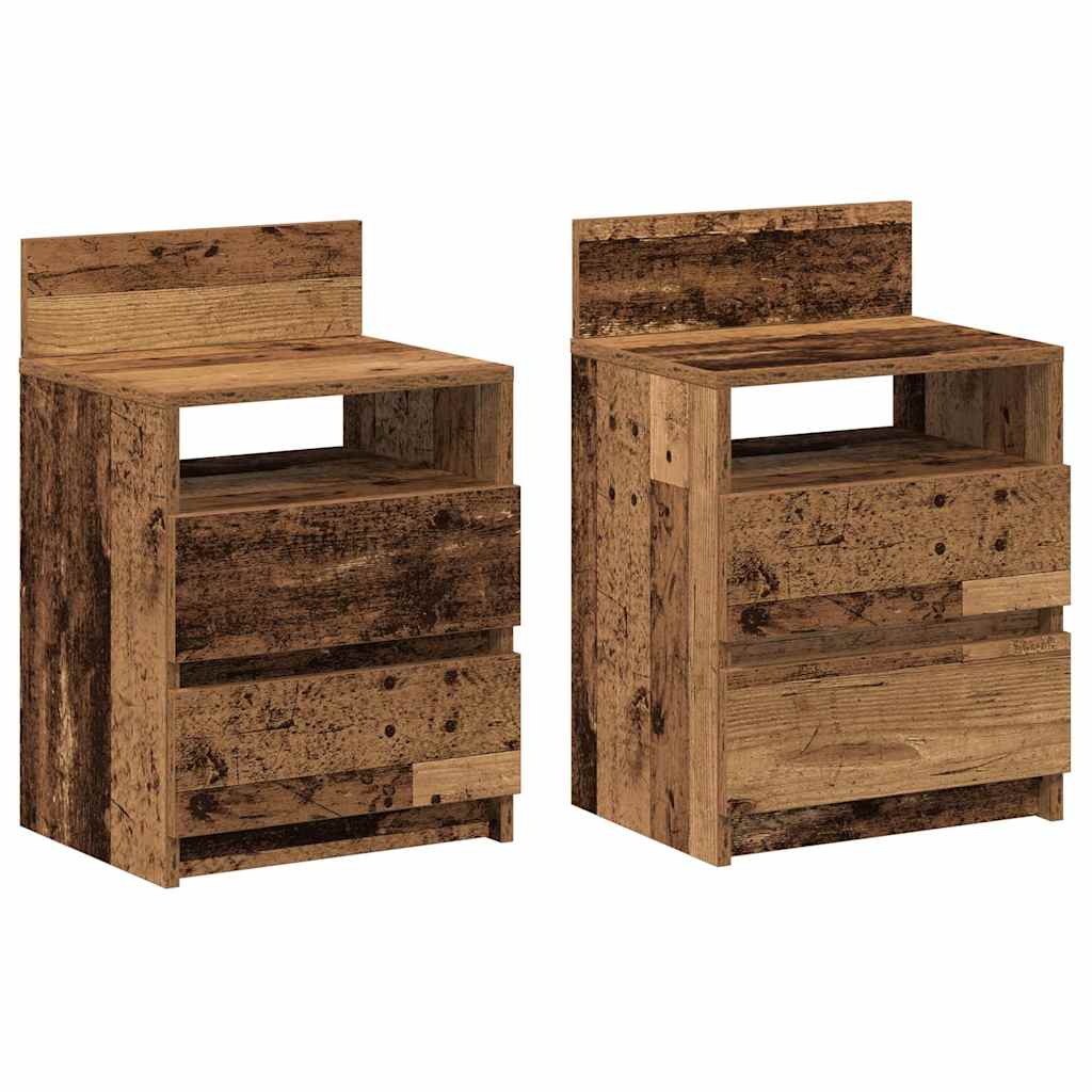 Casa lúmina - set de 2 mesita de noche madera madeira 40 x 33 x 60 cm