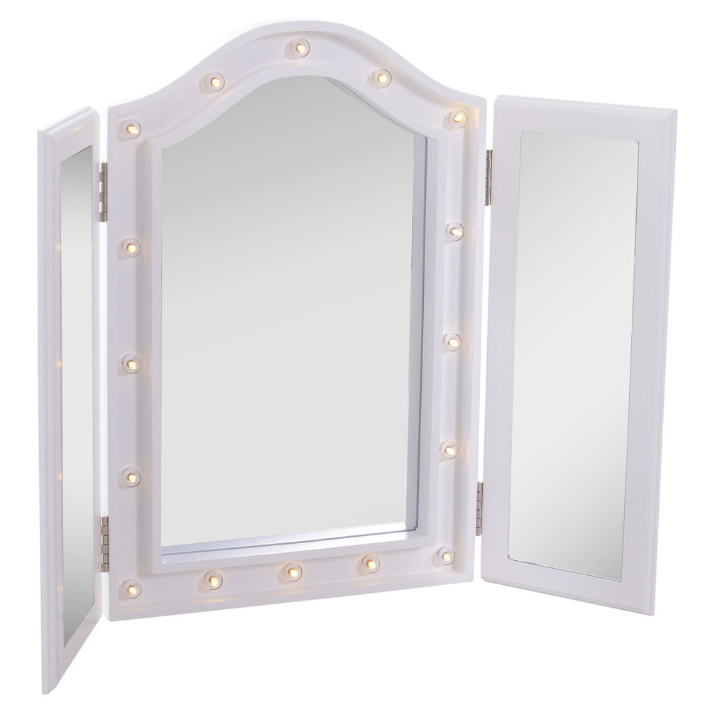 Espejo maquillaje LED 73x53,5x4,5cm mdf color blanco Homcom