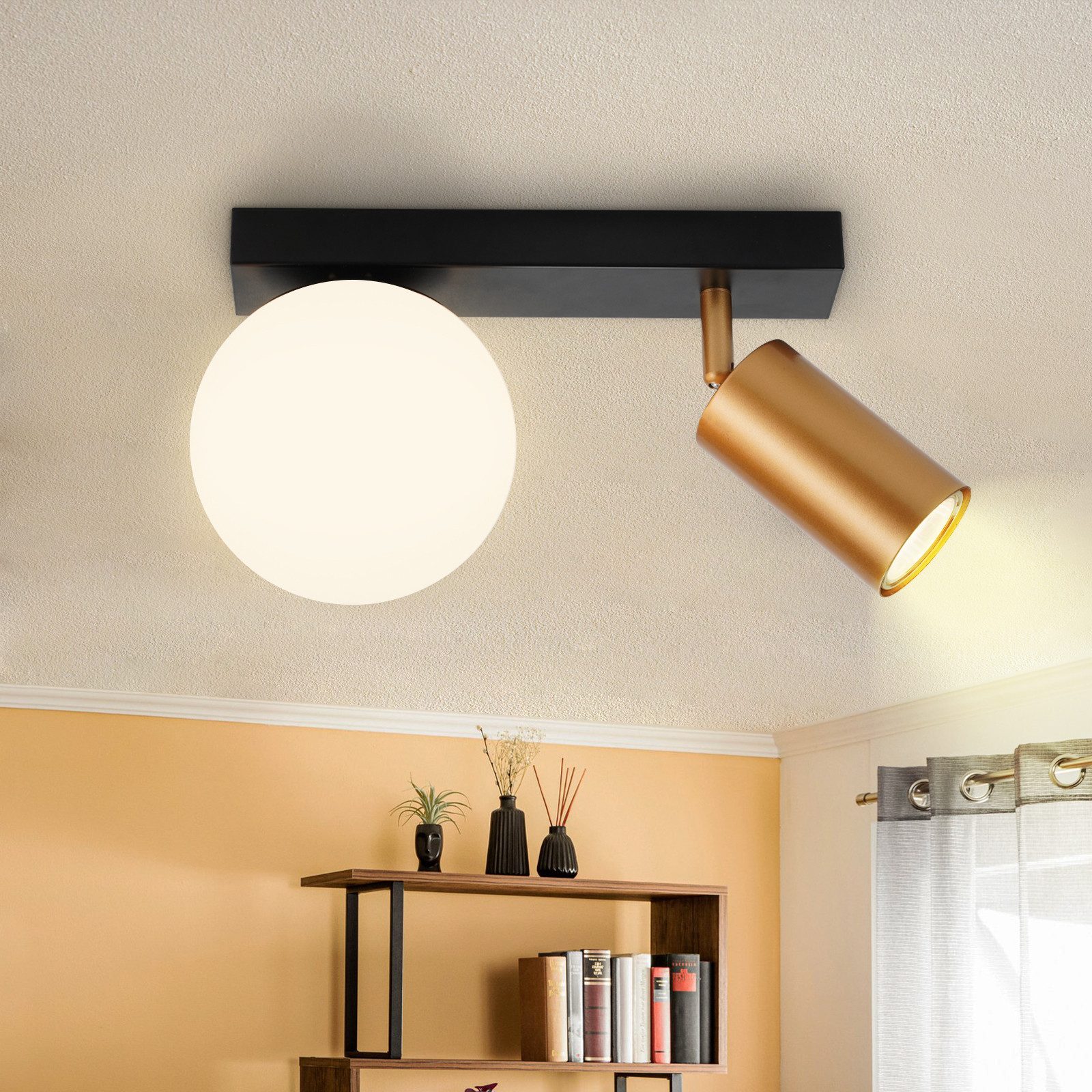 Nettlife lámpara de techo negro gu10 25x13