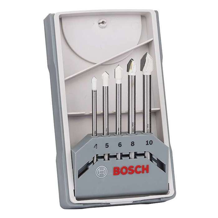 Brocas para baldosas - Bosch - cyl-9 - 5 piezas - carburo - cabeza reforzad