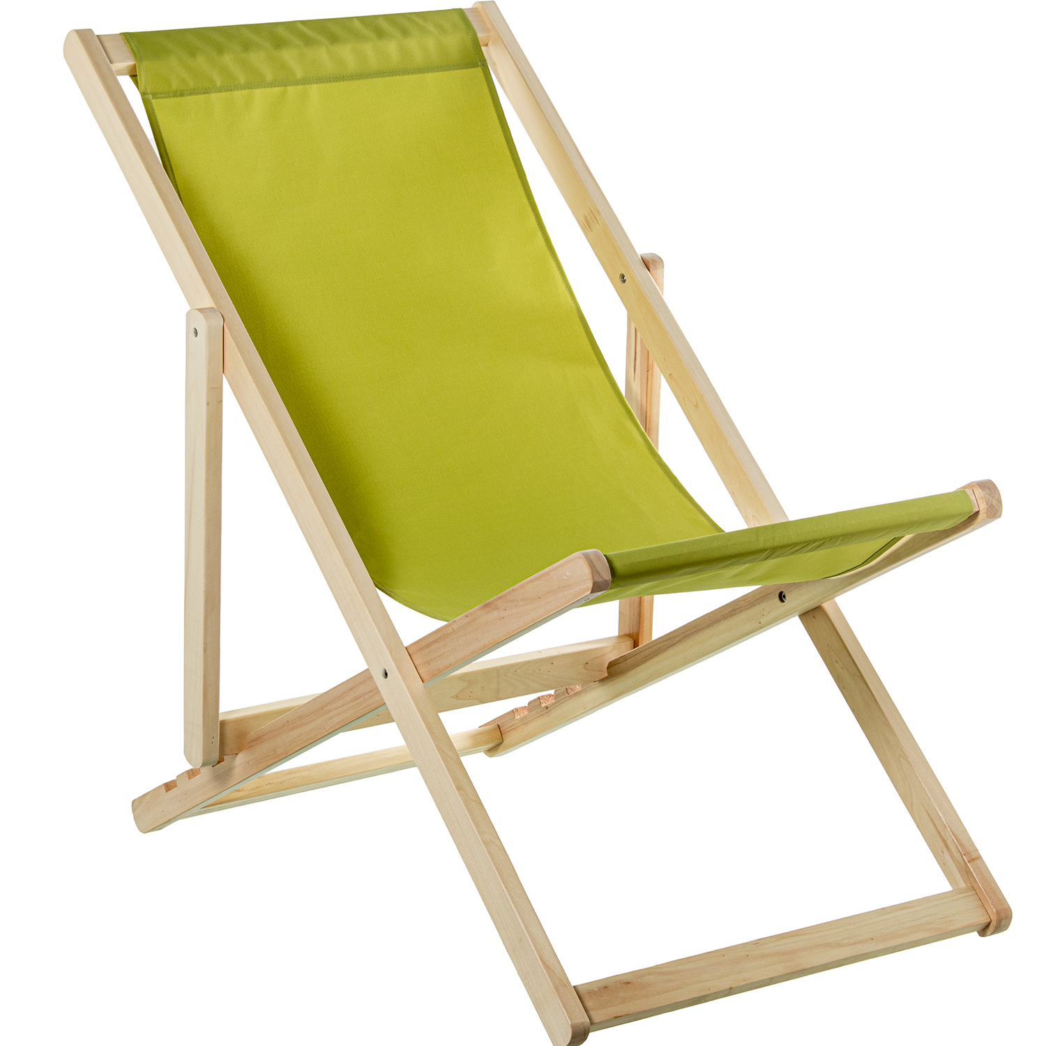Hamaca madera plegable tela verde 4 posiciones