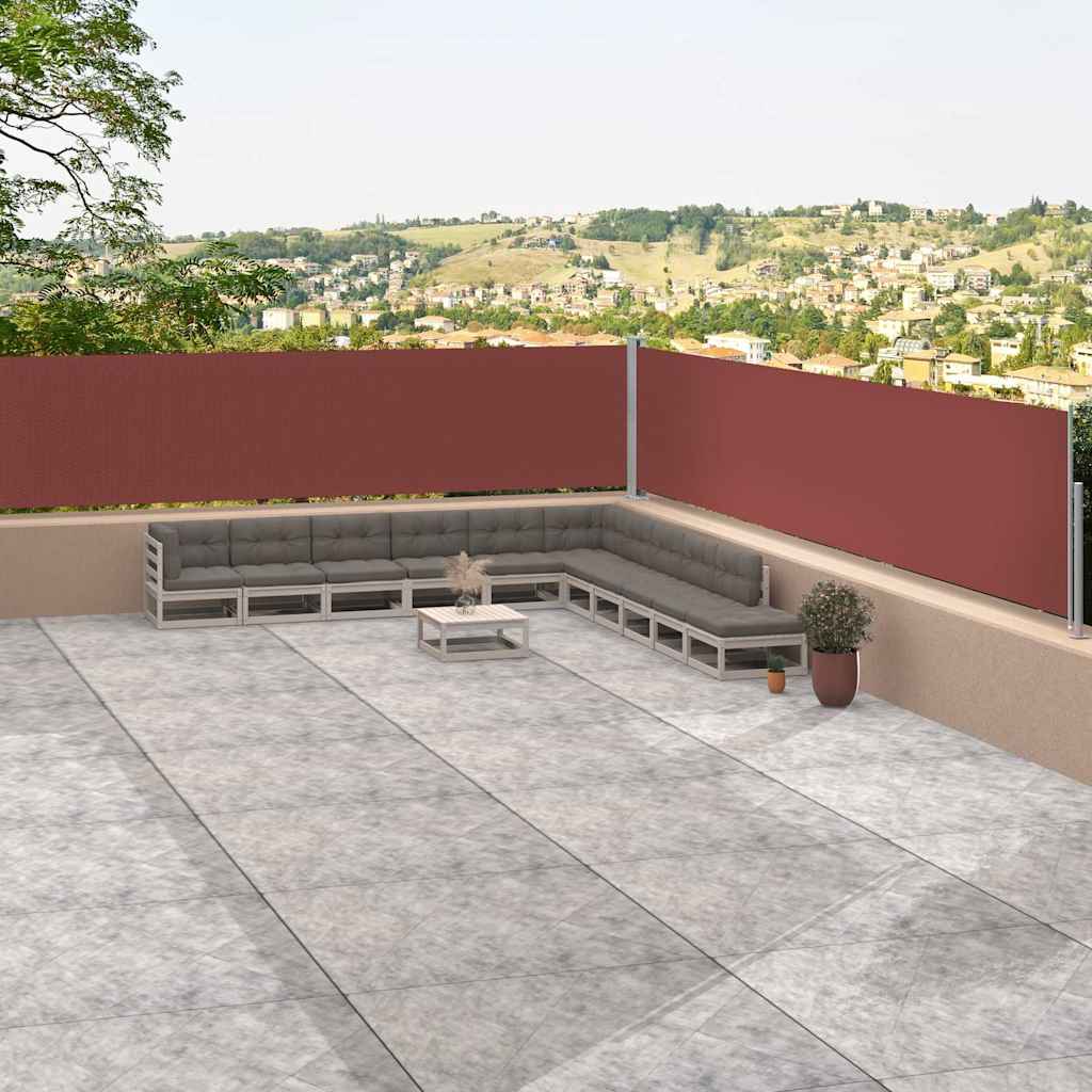 Pantalla de jardín, toldo lateral retráctil marrón 117x1200 cm ety5473525