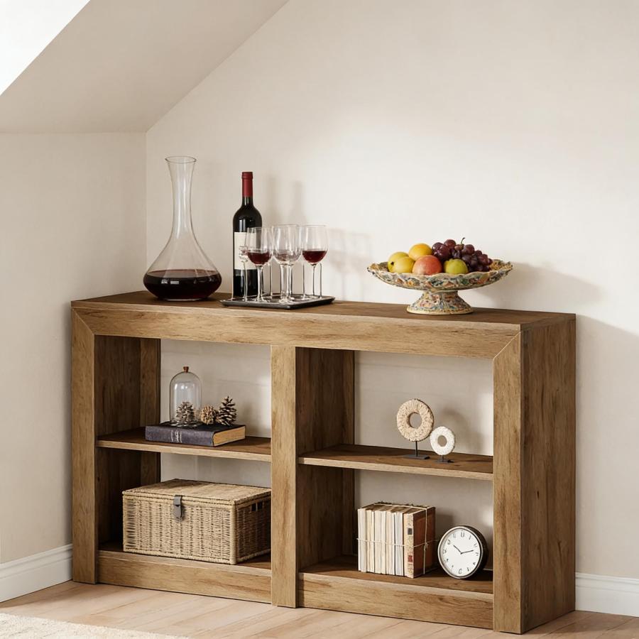 Mesa auxiliar para recibidor salón dormitorio madera marrón 85x150x35cm