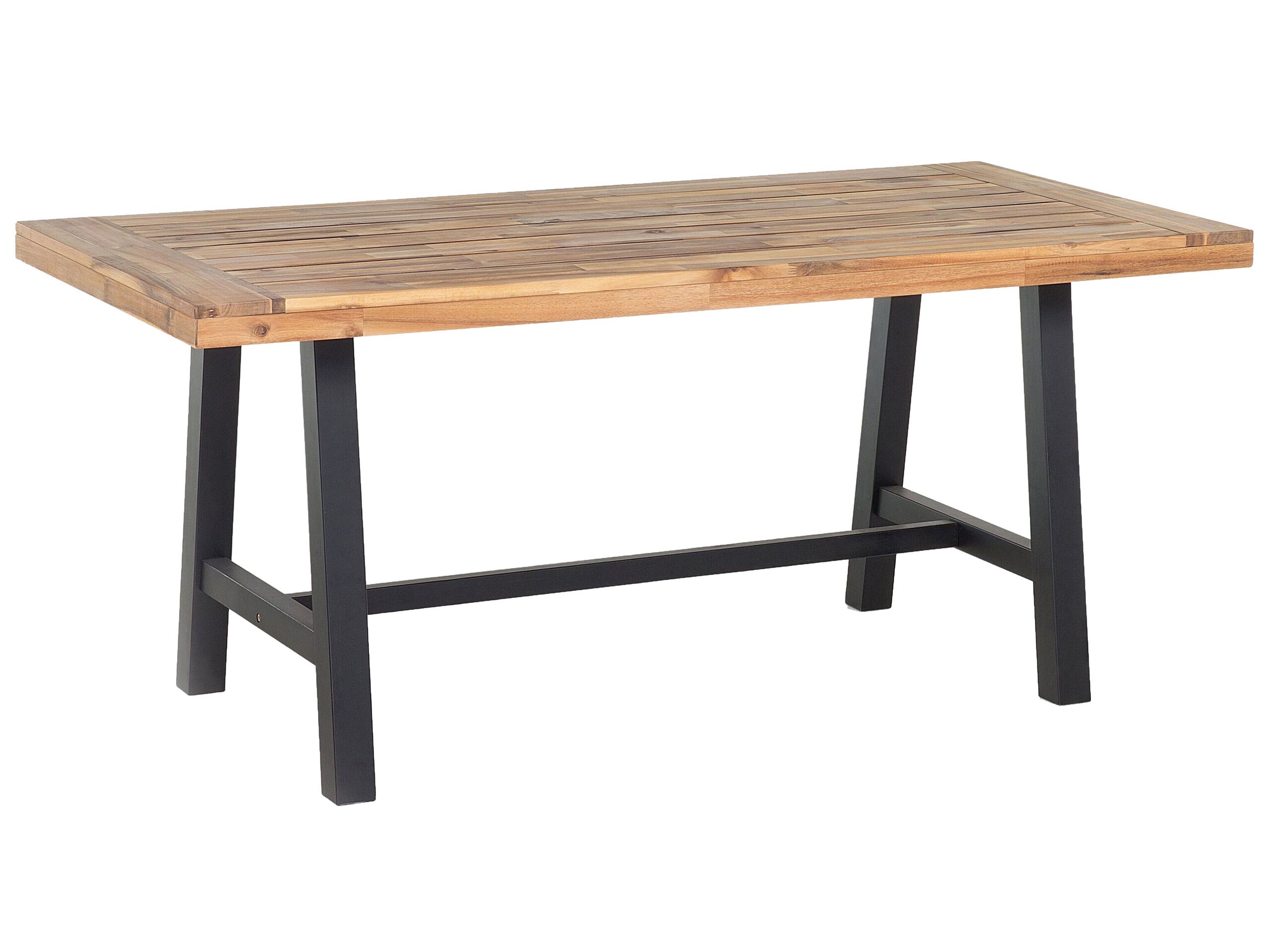 Mesa de jardín scania 170 cm 80 cm madera de acacia negro