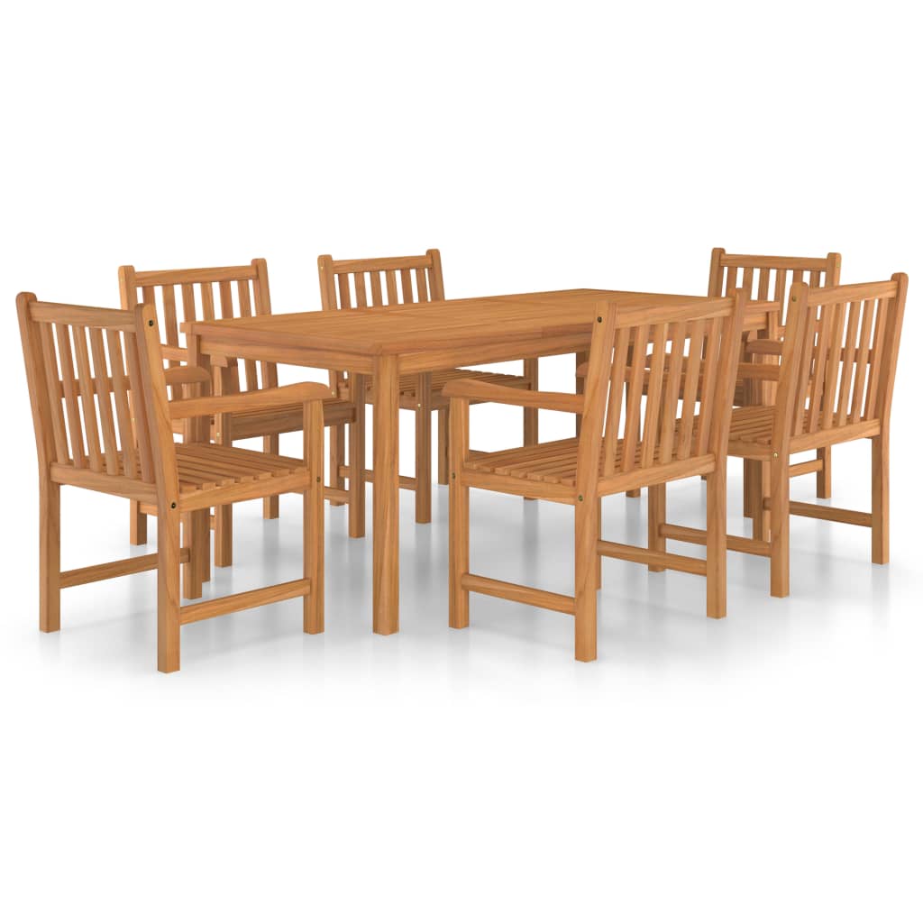 vidaXL conjunto de comedor de jardín 7 piezas madera maciza de teca