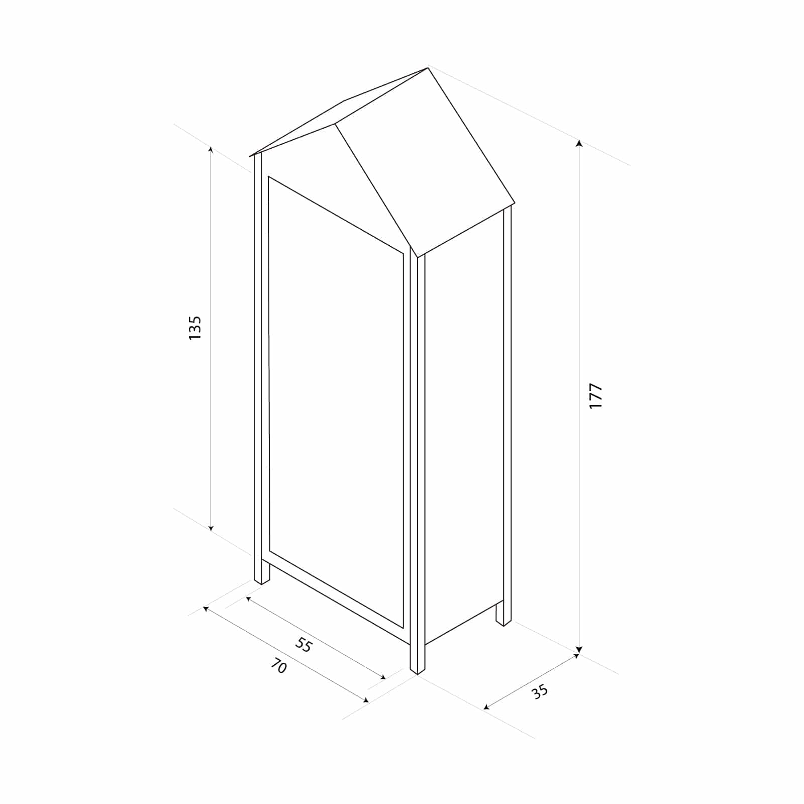 Cobertizo armario de madera exterior Gardiun Candy 70x35x177 cm —  PoolFunStore
