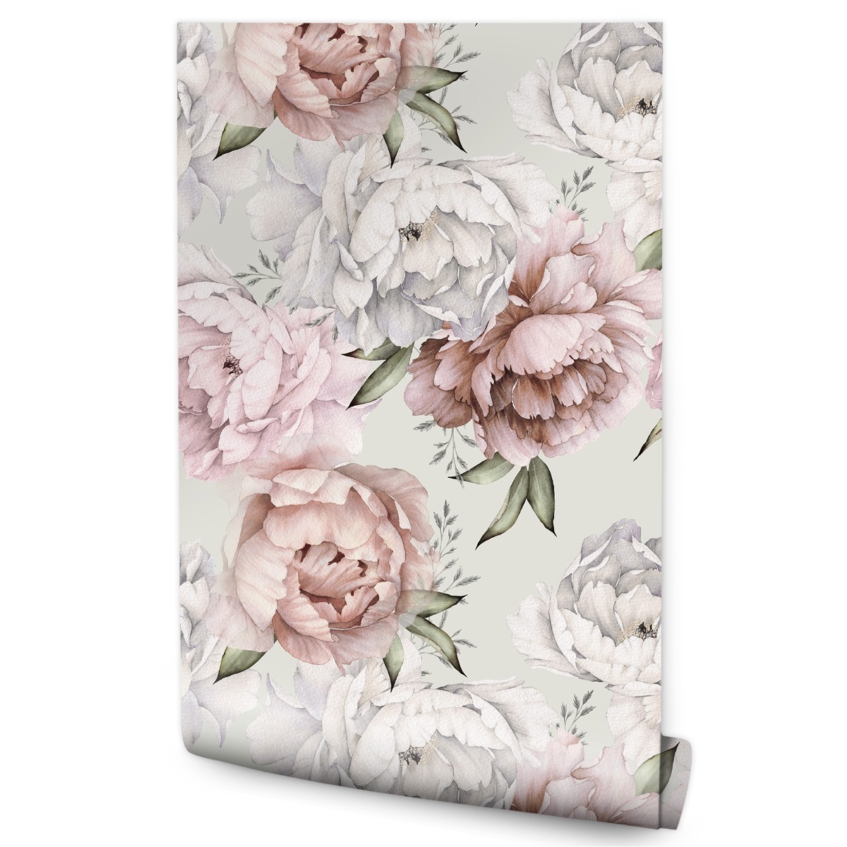 Papel Pintado Vlieseline Peonías Hojas Naturaleza El Dormitorio 53cm x 10m