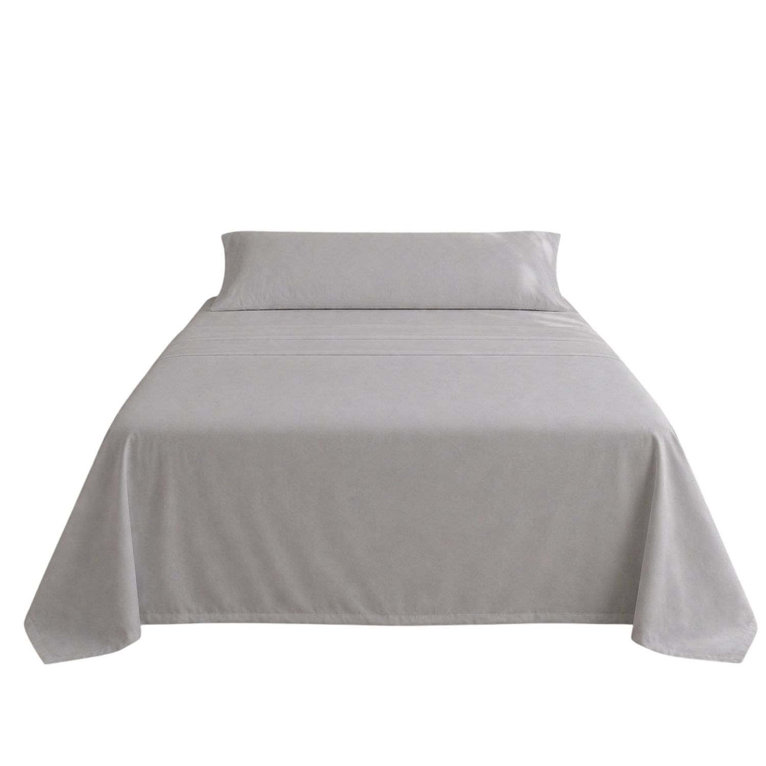 Juego de sábanas gris claro cama 150cm 144 hilos donegal collections