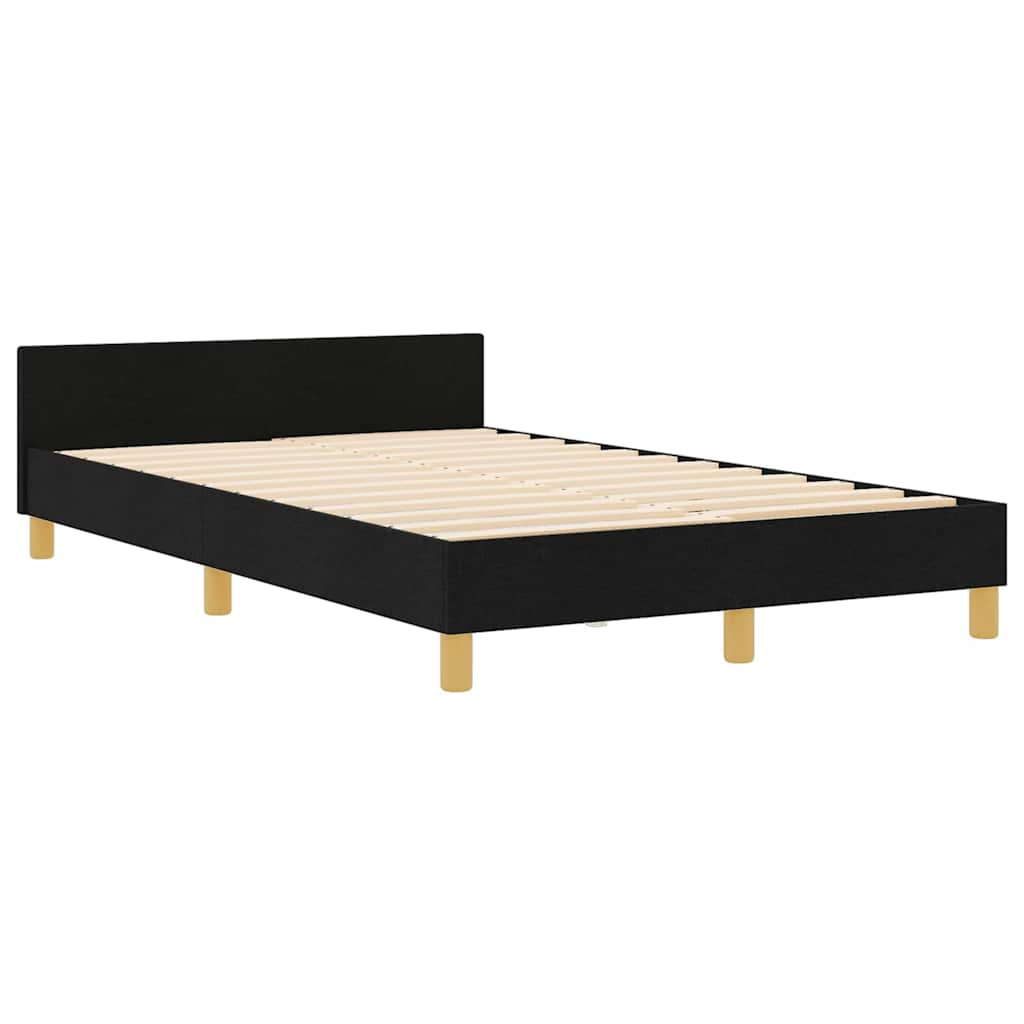 vidaXL estructura de cama con cabecera negro 120 x 200 cm tela