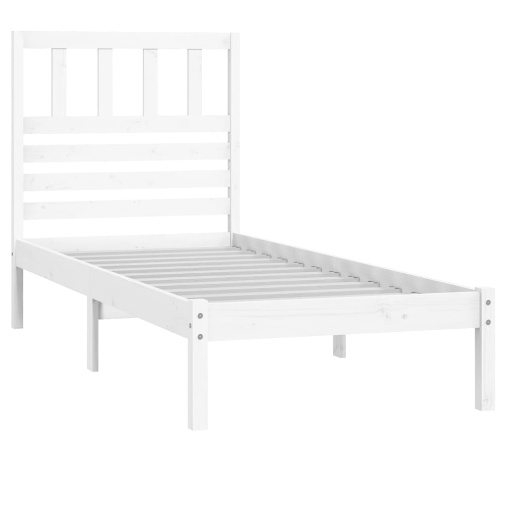 vidaXL estructura de cama sin colchón madera maciza blanca 75x190 cm
