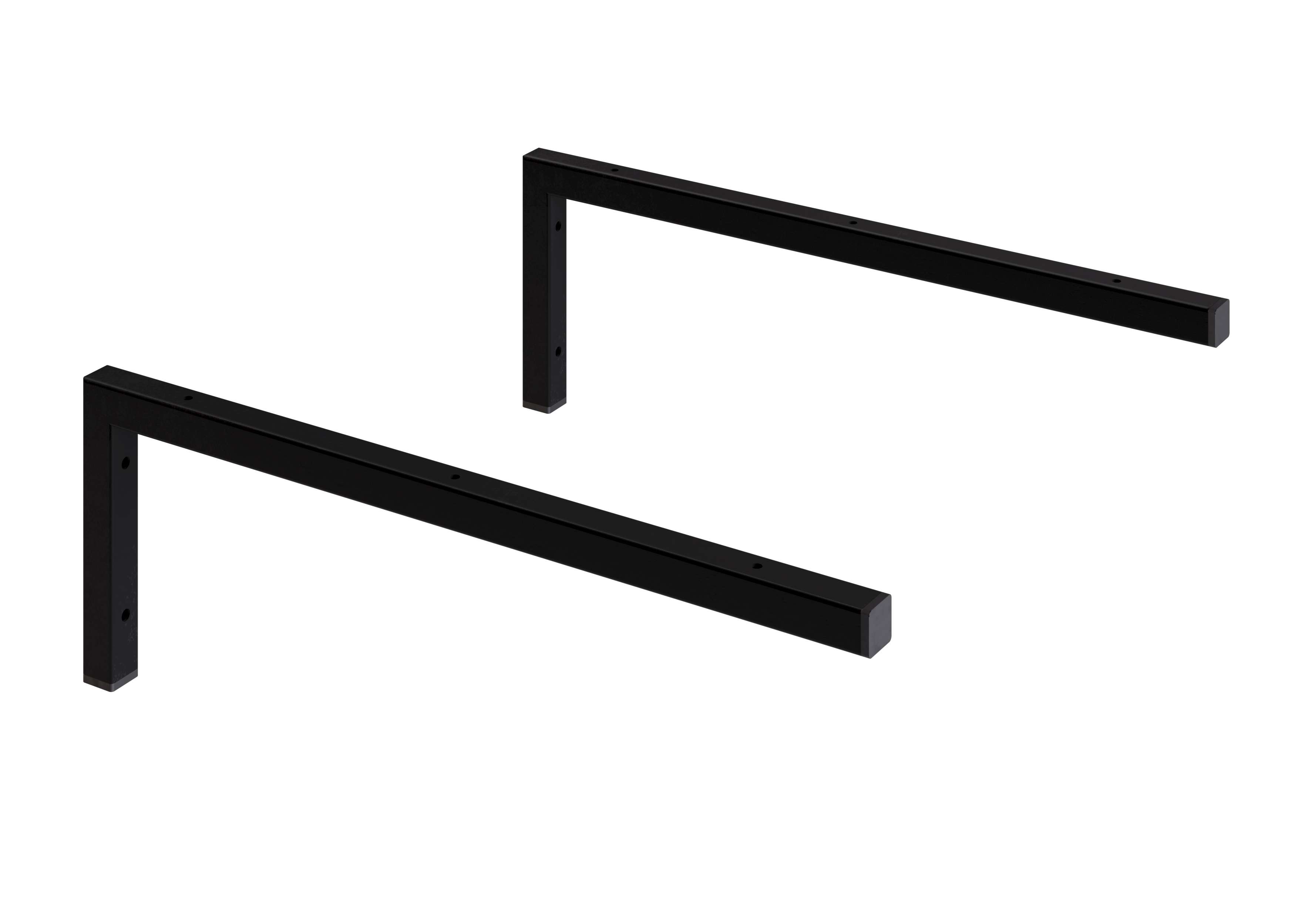 Pack 2 soportes escuadras para encimera lavabo - negro mate