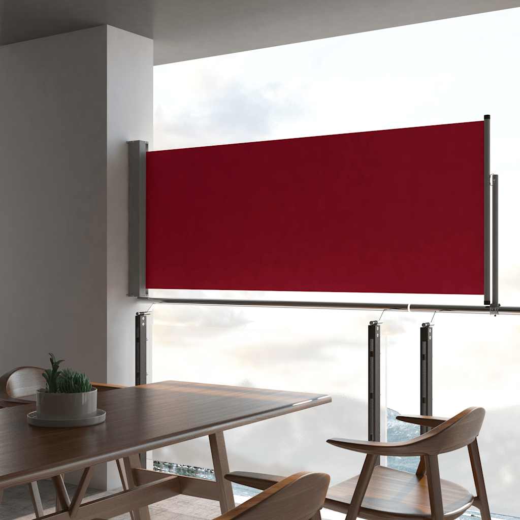 Toldo lateral retráctil de jardín o terraza rojo 100x300 cm ety5905290