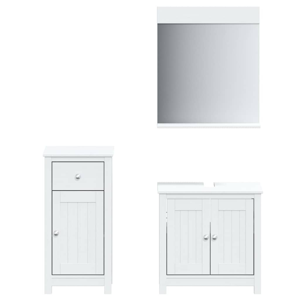 vidaXL juego de muebles de baño berg 3 pzas madera maciza pino blanco