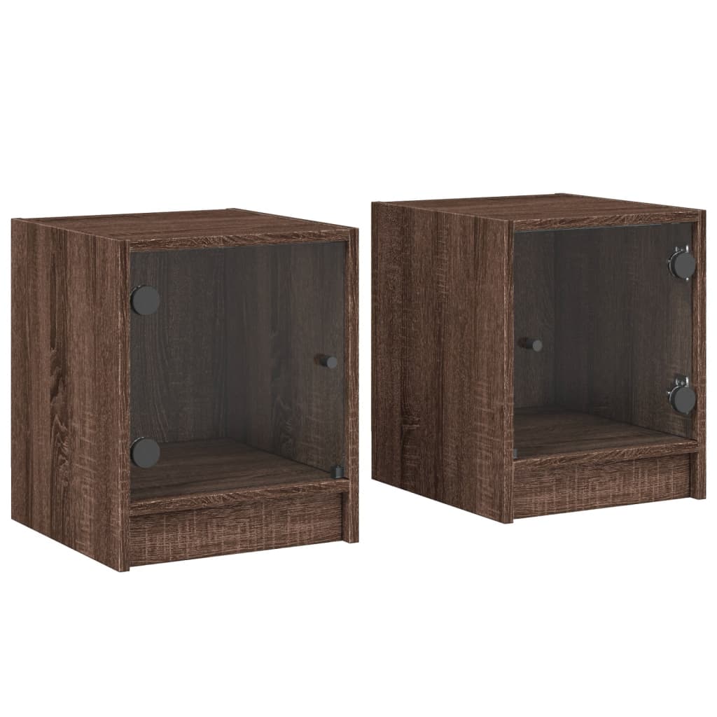 Casa lúmina - set de 2 mesita de noche marrón madeira 35 x 37 x 42 cm