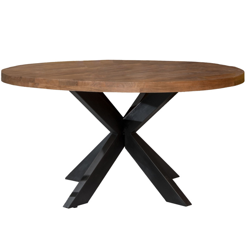 Manaus-mesa de comedor redonda 4 personas d140 cm madera