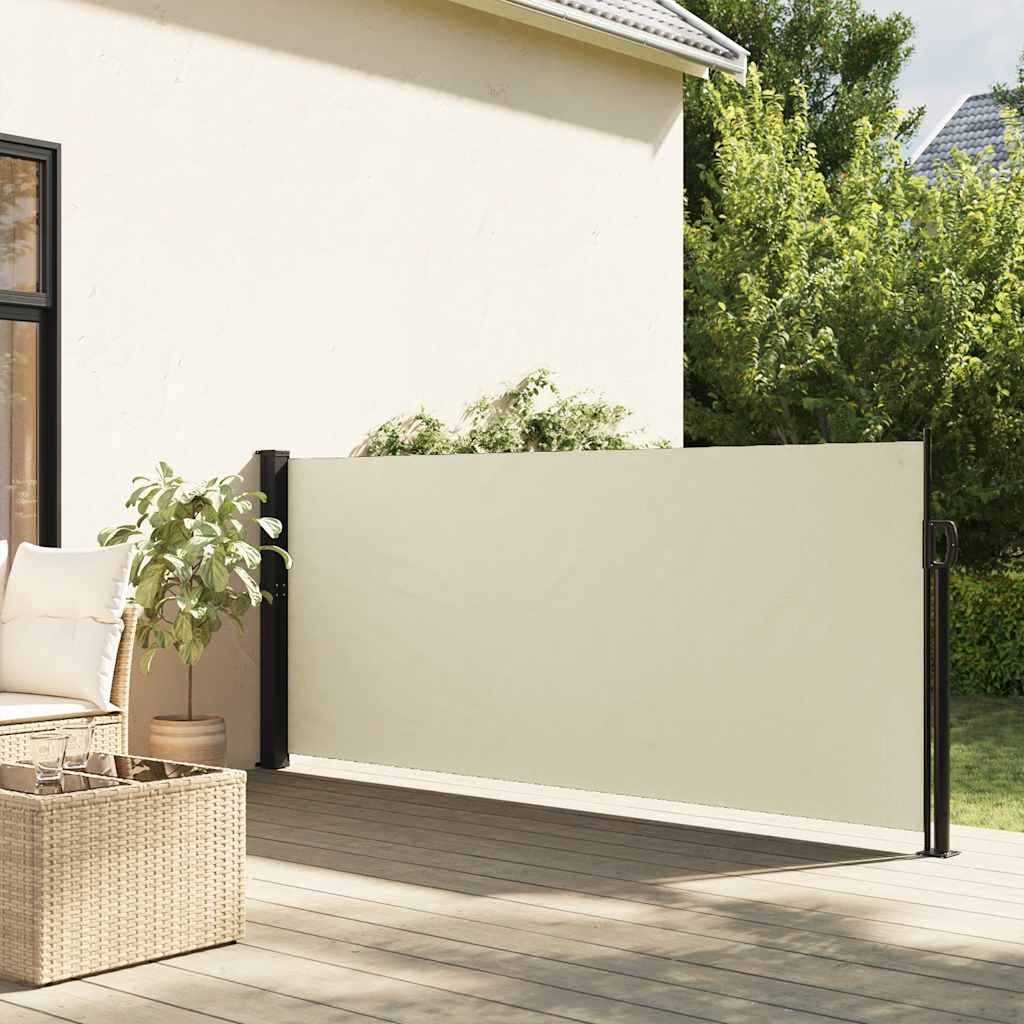 Pantalla de jardín, toldo lateral retráctil crema 120x500 cm ety5628060