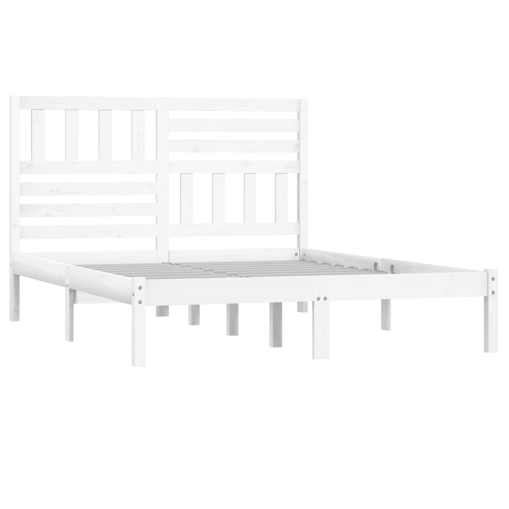 vidaXL estructura de cama sin colchón madera pino blanco 120x200 cm
