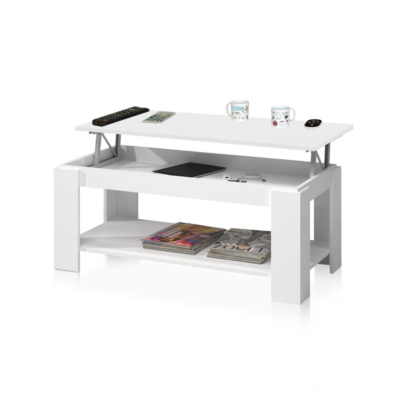 Mesa de centro elevable ambit blanco artik