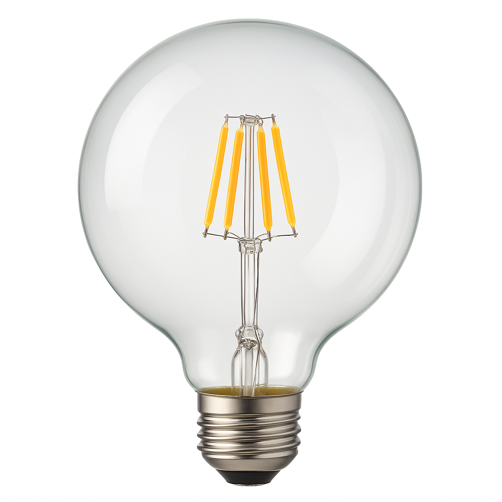 Bombilla LED globo g125 E27 filamento 8w 800lm. Luz cálida 2700k