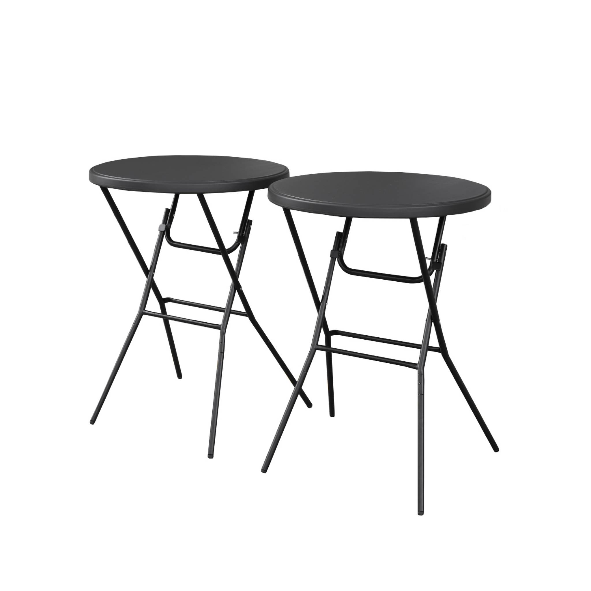 Mesa alta plegable, set de 2 gris oscuro 81x81x110 cm