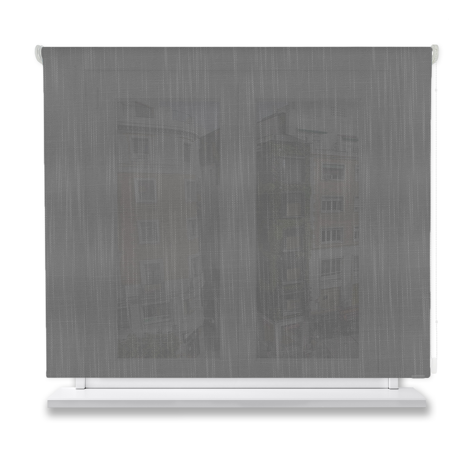 Estor enrollable translúcido poliéster liso color plomo 170x150cm.