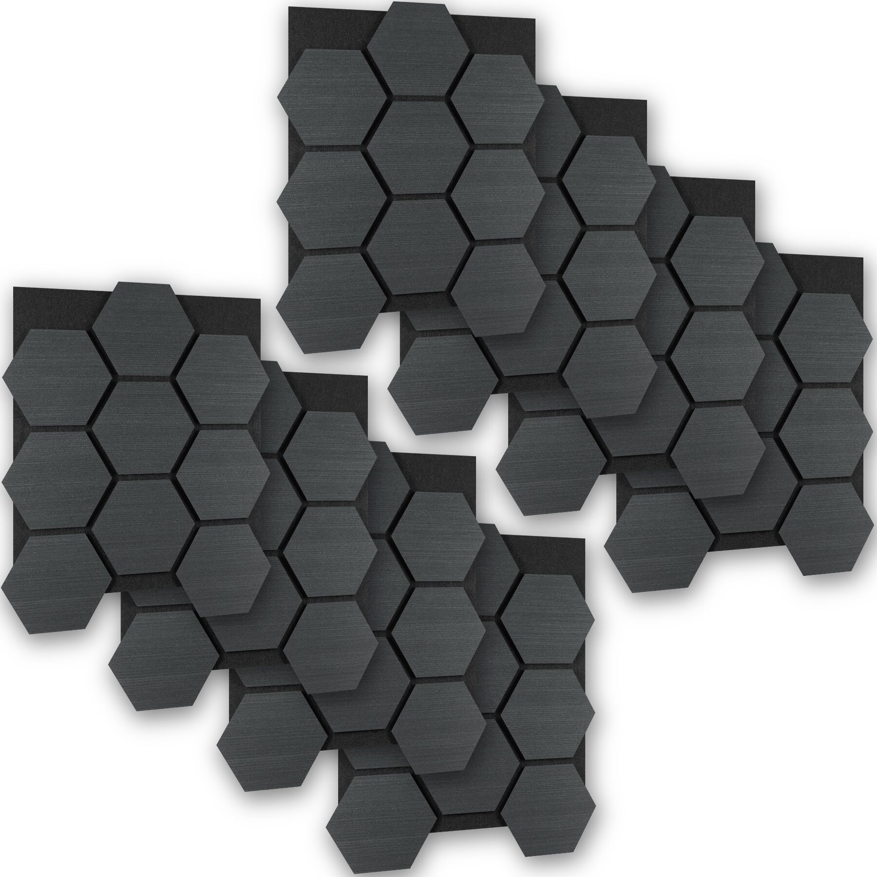 Tectake 8 paneles de pared, mdf absorbente, 76x62x1,8 cm, roble negro