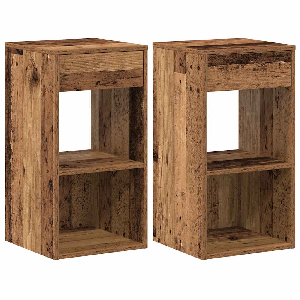 Casa lúmina - set de 2 mesita de noche madera madeira 35 x 34 x 66,5 cm