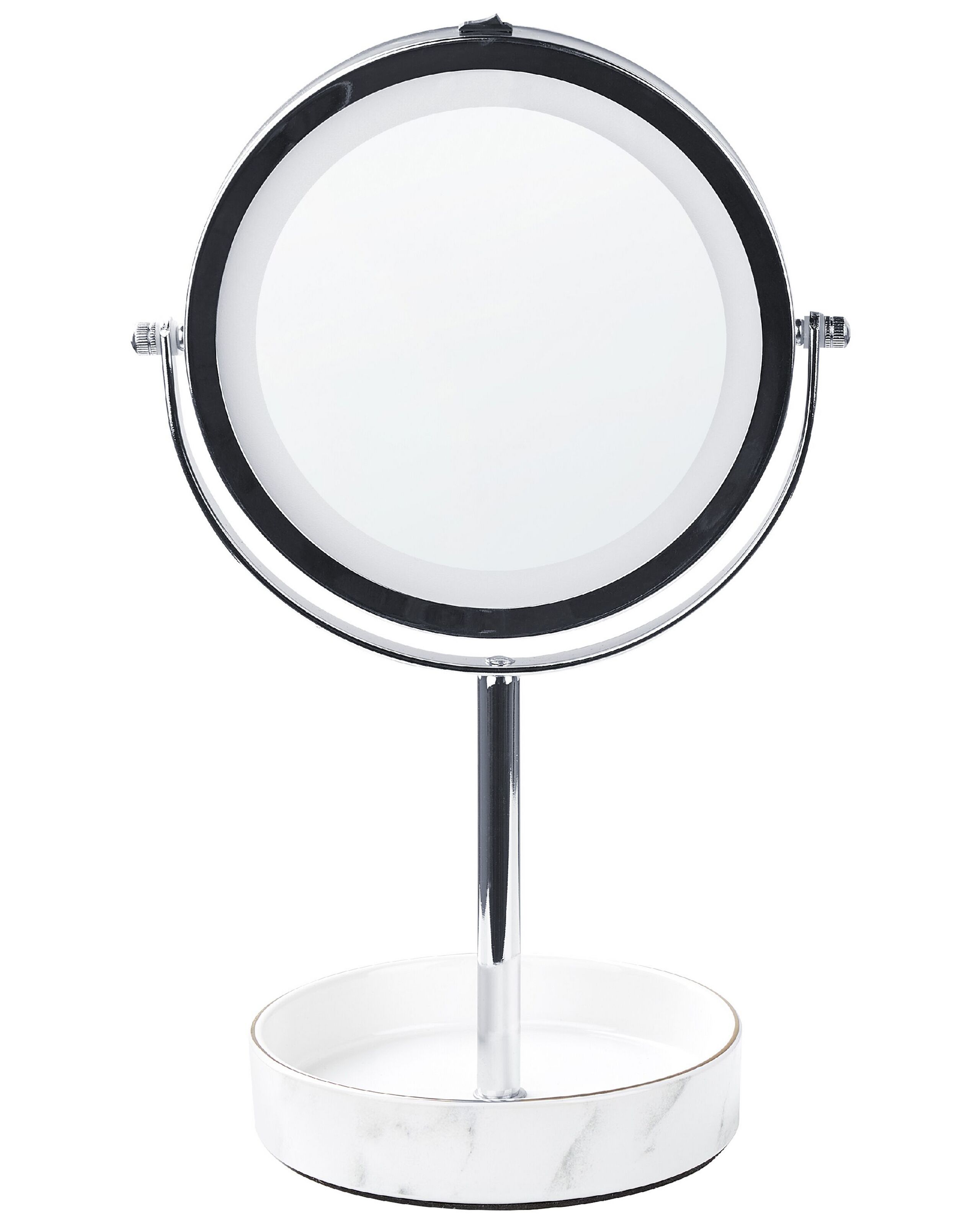 Espejo de maquillaje LED savoie blanco/plateado