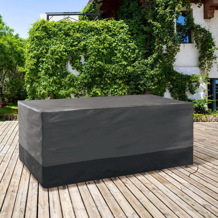 Funda para mesa rectangular - gris negro - 250x200x74 cm