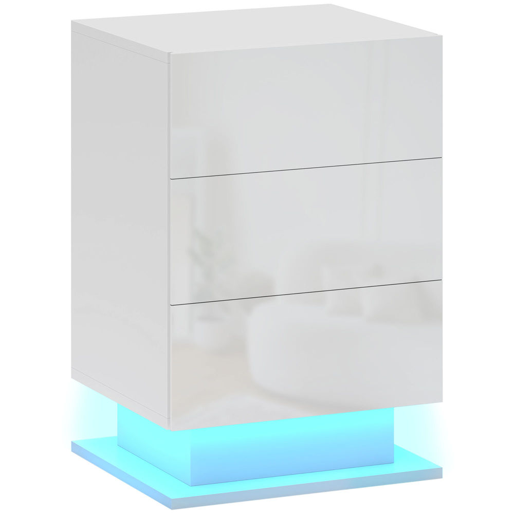 Mesita de noche 40x35x60 cm color blanco Homcom