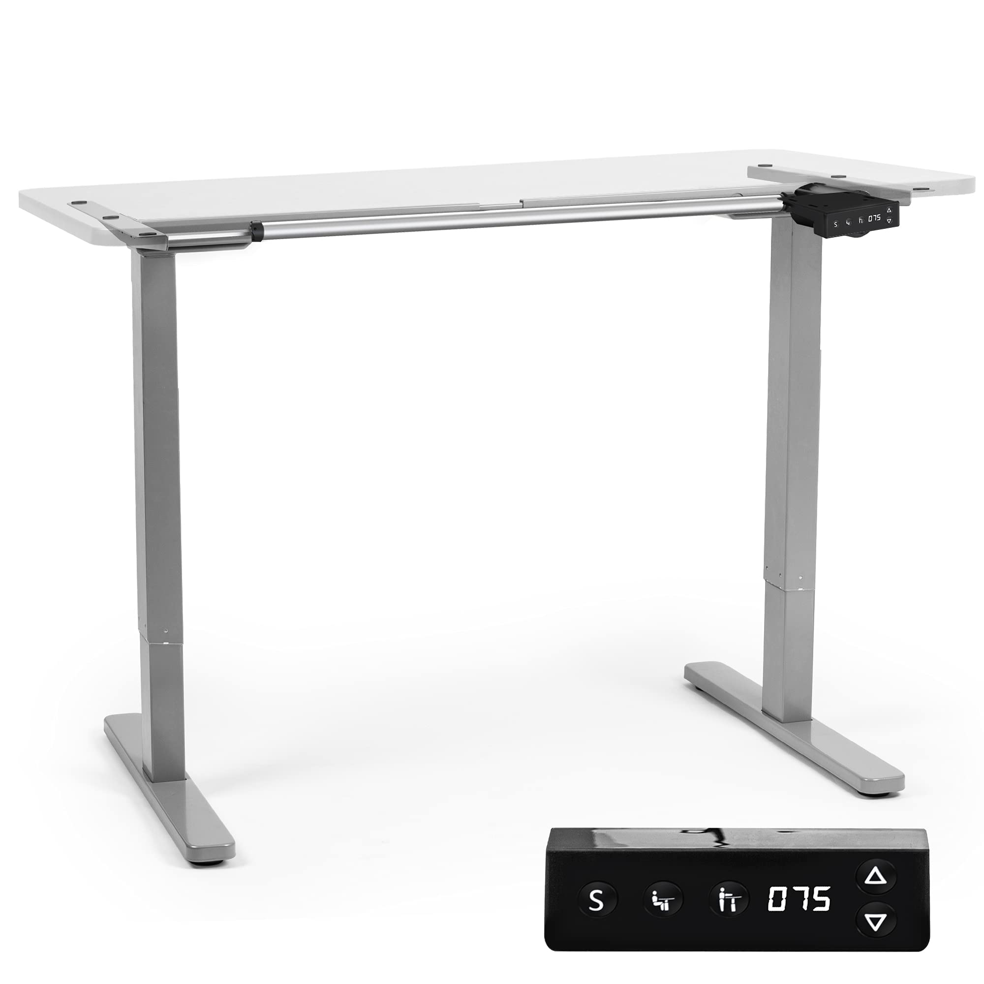 Duronic tm12 gy: escritorio eléctr. Ajustable 71-116cm, memoria - plata