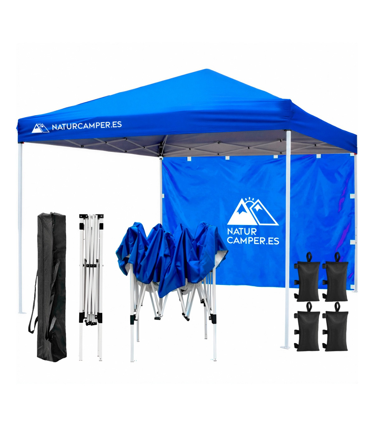 Carpa plegable naturcamper beach 3x3m azul