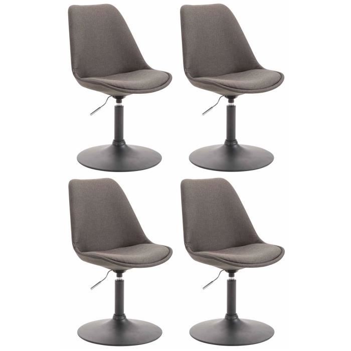Sillas comedor regulables giratorias - gris - 4 ud.