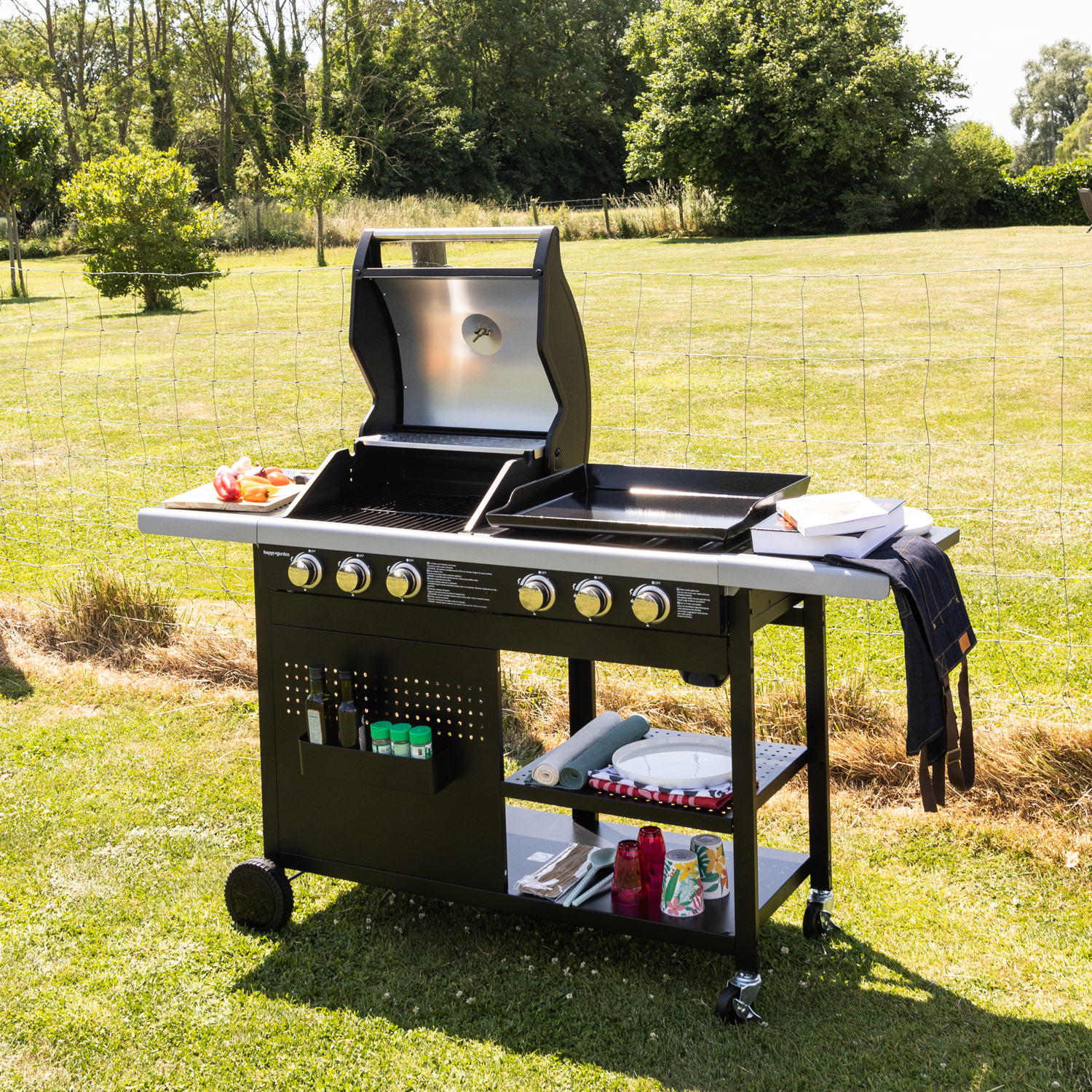 Barbacoa duo de gas 6 quemadores vesuvio