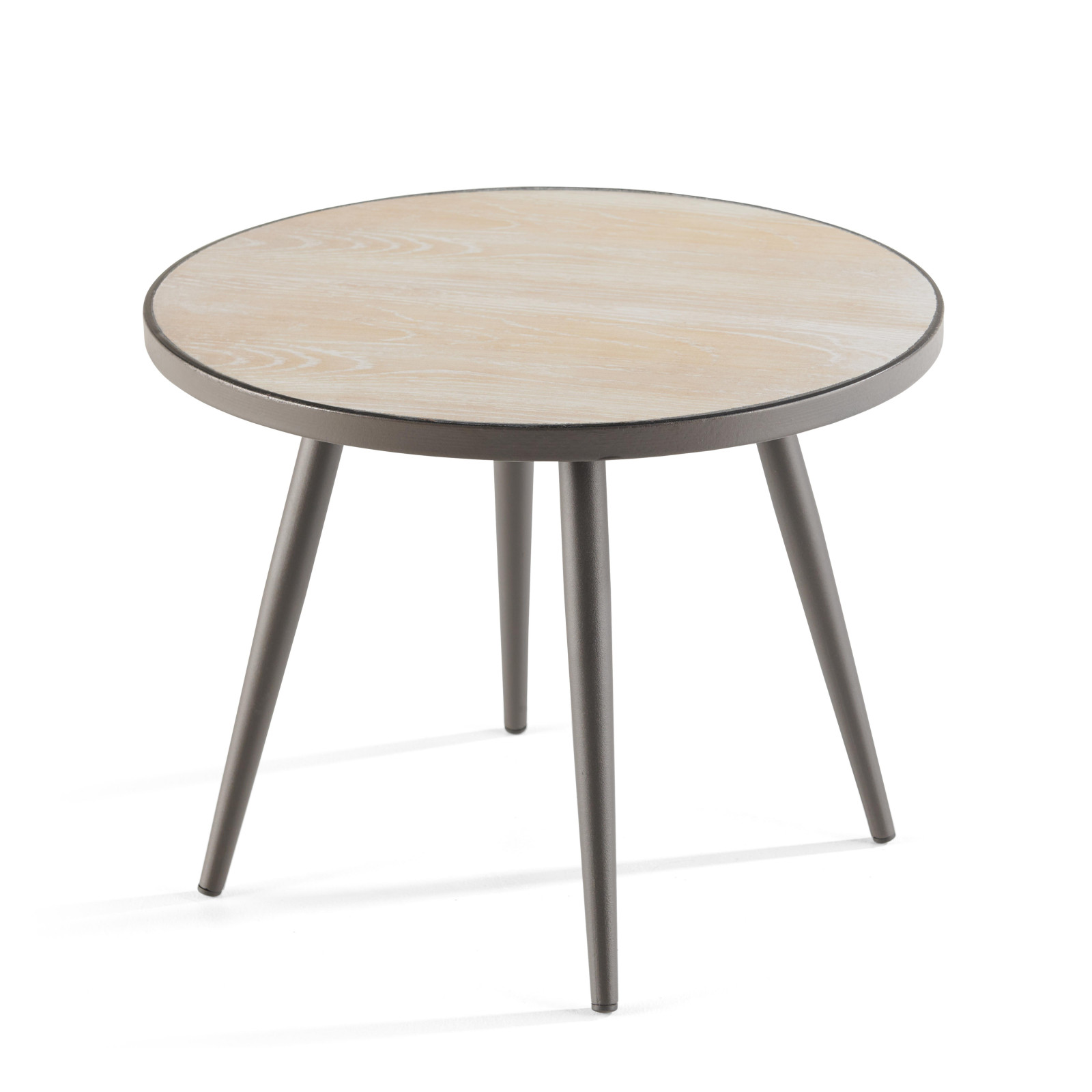 Oviala - mesa de centro redonda con mesa de imitación de madera ø 45 cm