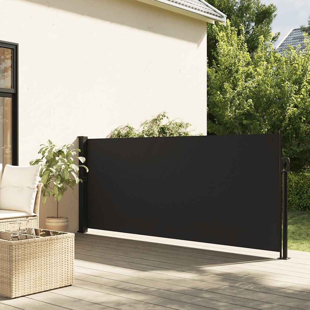 Pantalla de jardín, toldo lateral retráctil negro 120x600 cm ety5701462