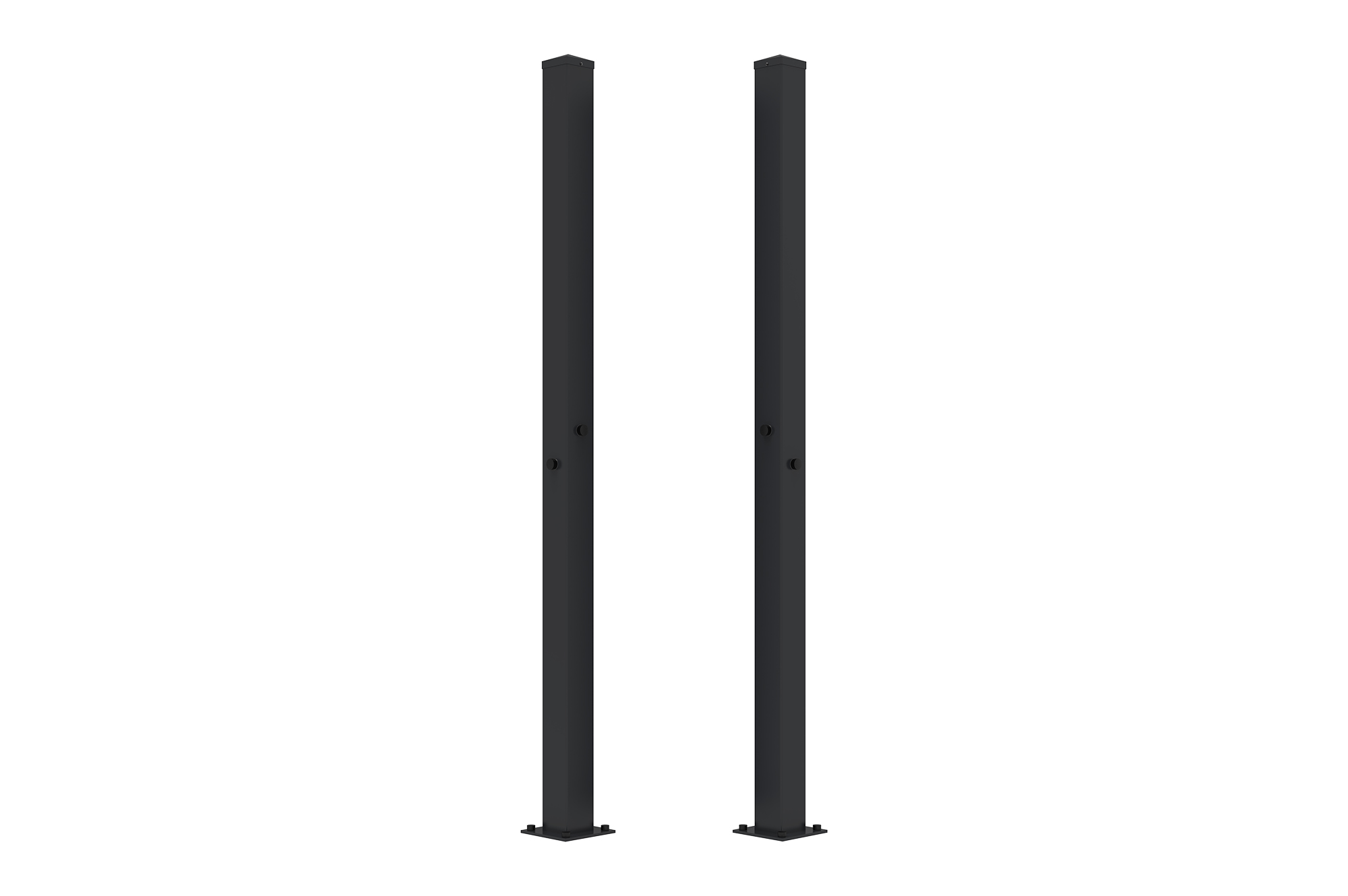 Juego 2 postes hierro carmo 10x10 cm 205 cm negro