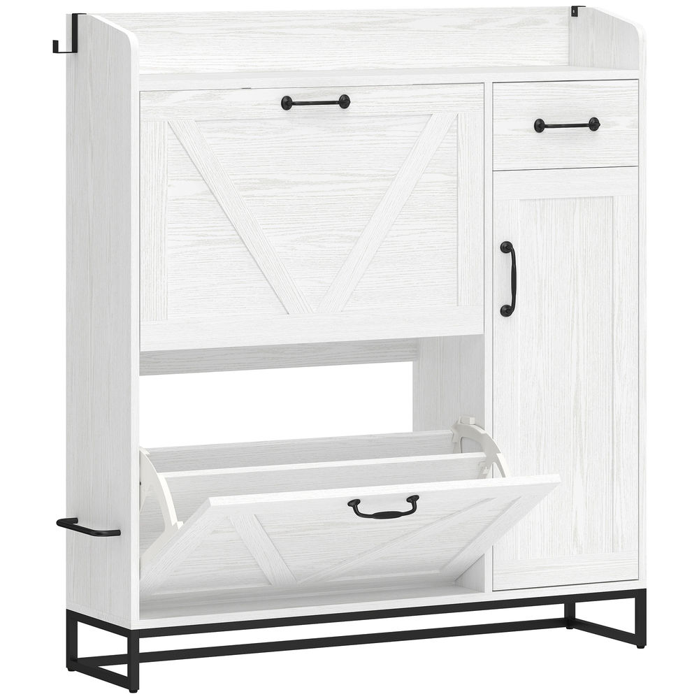 Zapatero estrecho 106.7x26x116 cm color blanco Homcom