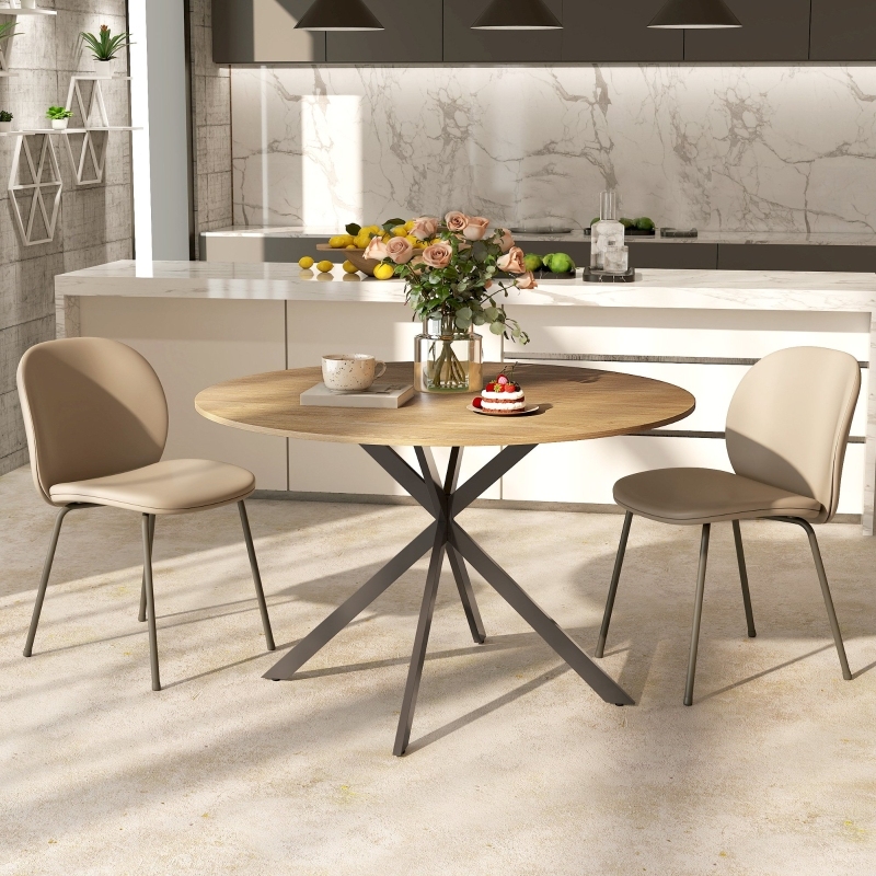 Mesa de comedor redonda para 4 personas roble