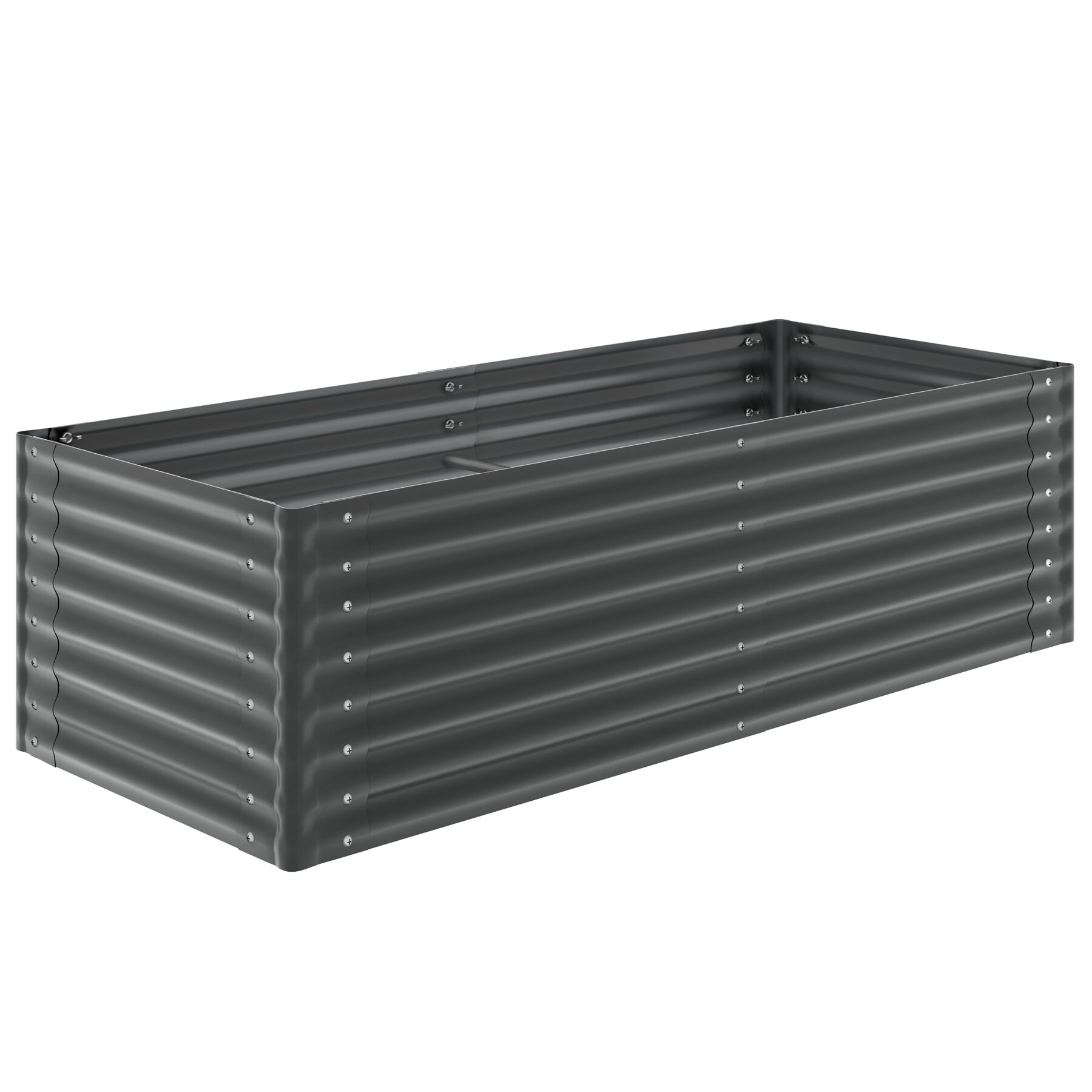 Tectake 1,huerto elevado,acero galvanizado,fondo abierto,erg, antracita