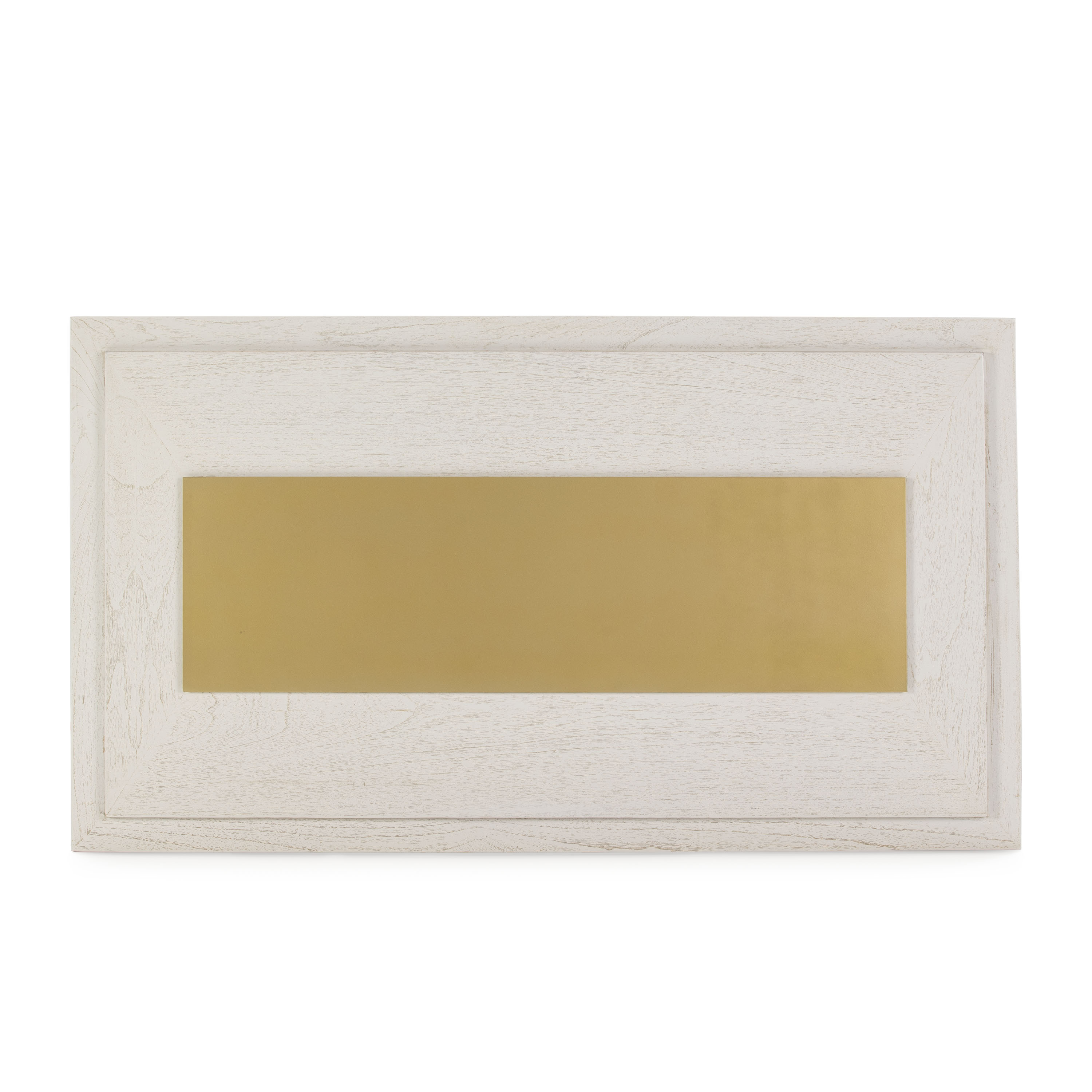 Cabecero 160x8x920 madera blanco, metal dorado