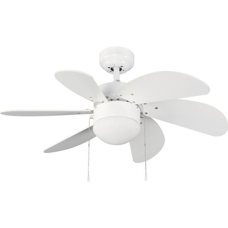 Cristalrecord ventilador ac tabit blanco 6 aspas con luz 1xE27 para