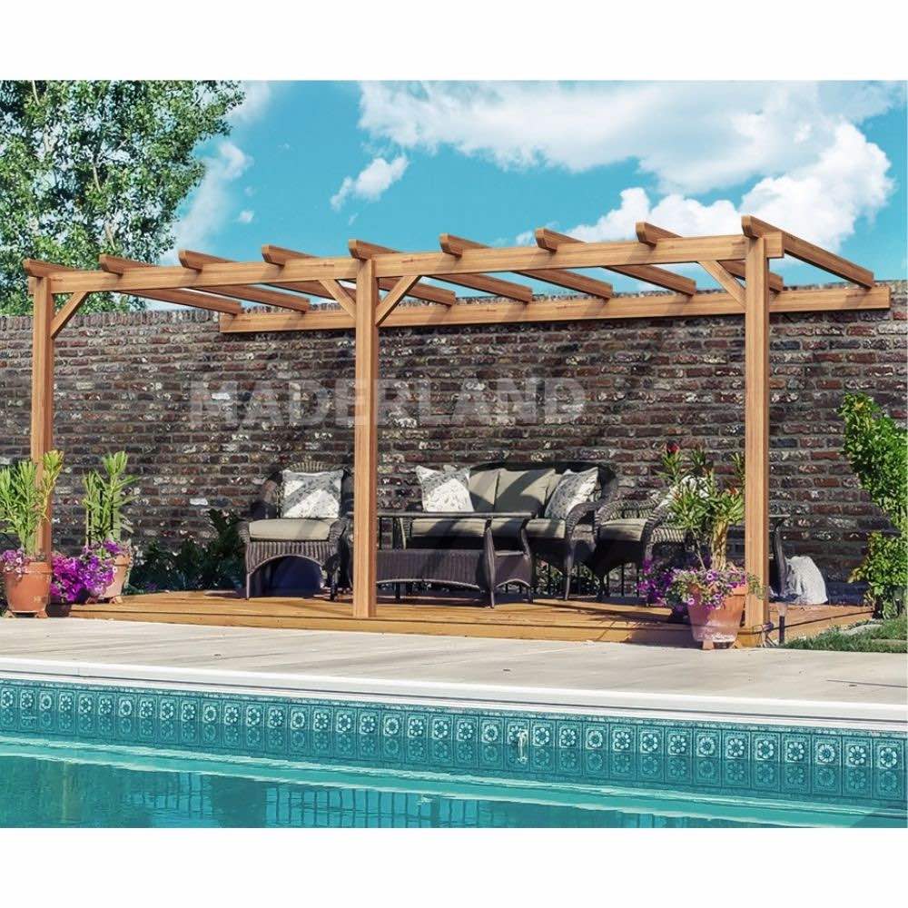Pérgola de madera laminada adosada - palma