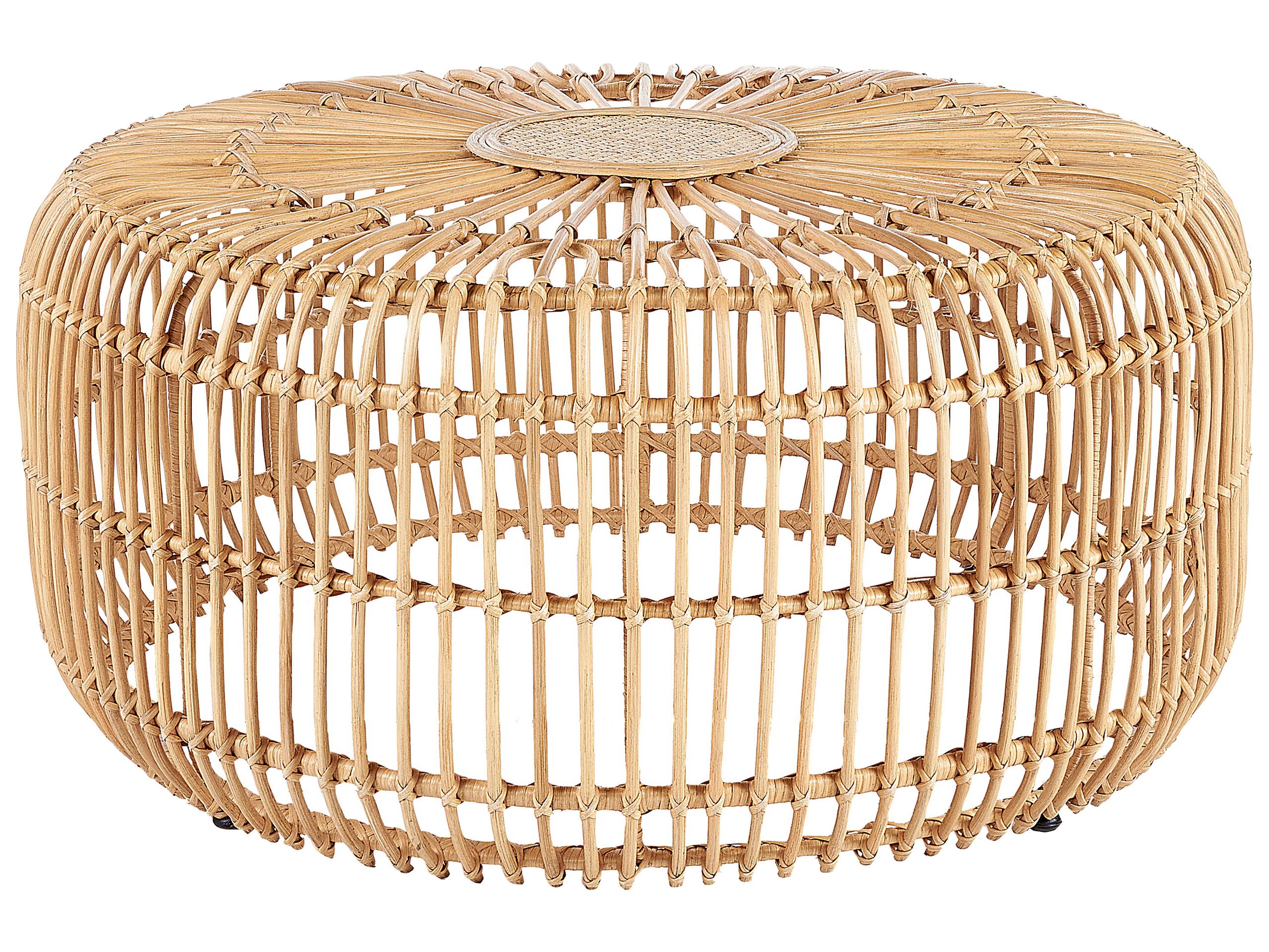 Mesa de centro de jardín randazzo 85 cm 85 cm ratán marrón claro