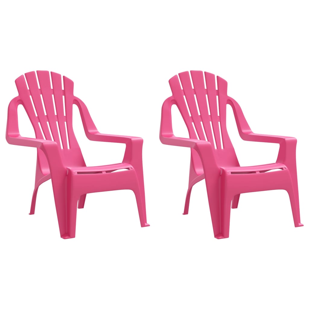 vidaXL sillas de jardín niños 2 uds aspecto madera pp rosa 37x34x44 cm