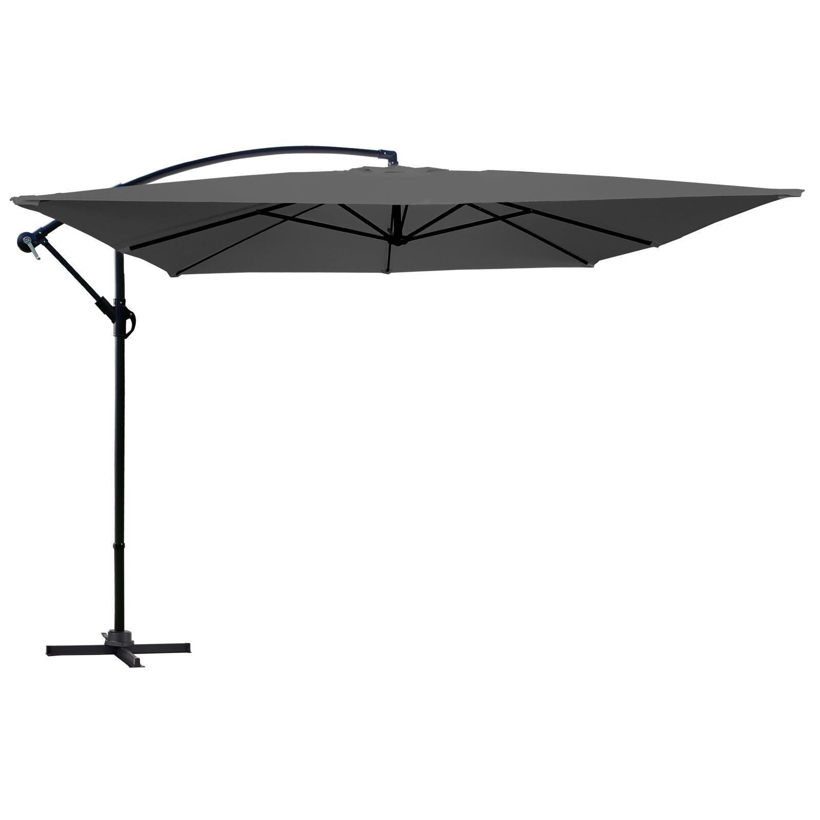 Oviala - sombrilla cuadrada colgante gris 3 x 3 m